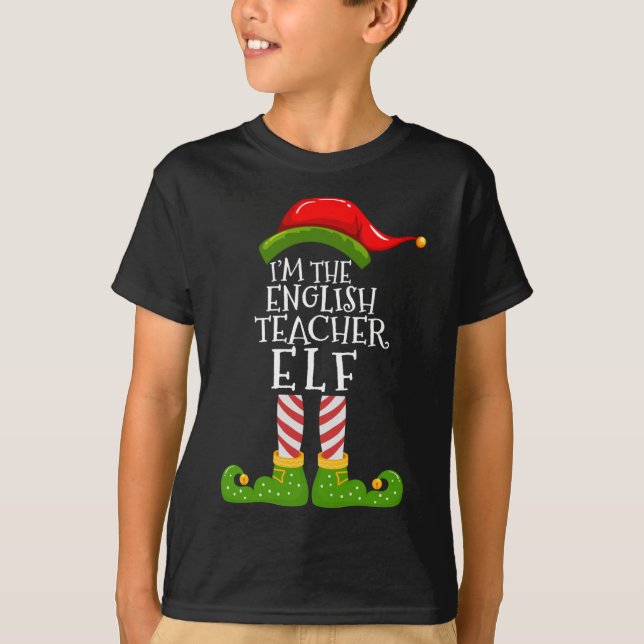 Camiseta Soy el profesor de inglés Elf Matching Family Xmas (Anverso)