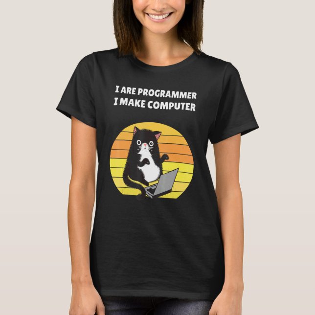 Camiseta Soy El Programador Que Hago Gato De Computadora (Anverso)