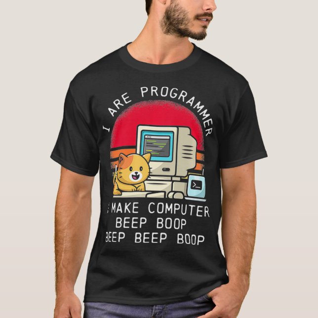 Camiseta Soy El Programador Retro Cat Premium (Anverso)