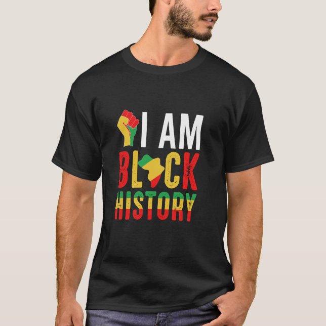 Camiseta Soy el puño de la historia negra Juneteenth Mes de (Anverso)