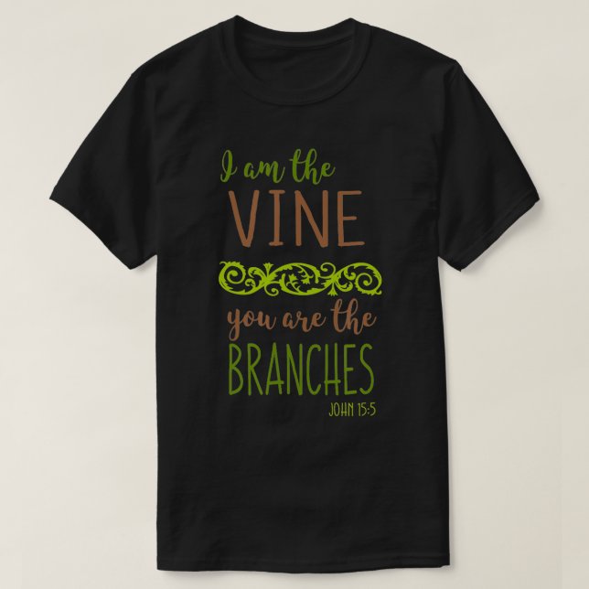 Camiseta Soy el Vino que eres la Biblia de las ramas Verse (Diseño del anverso)