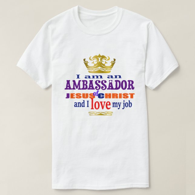 Camiseta Soy Embajador De Jesucristo Christian T-Shi (Diseño del anverso)