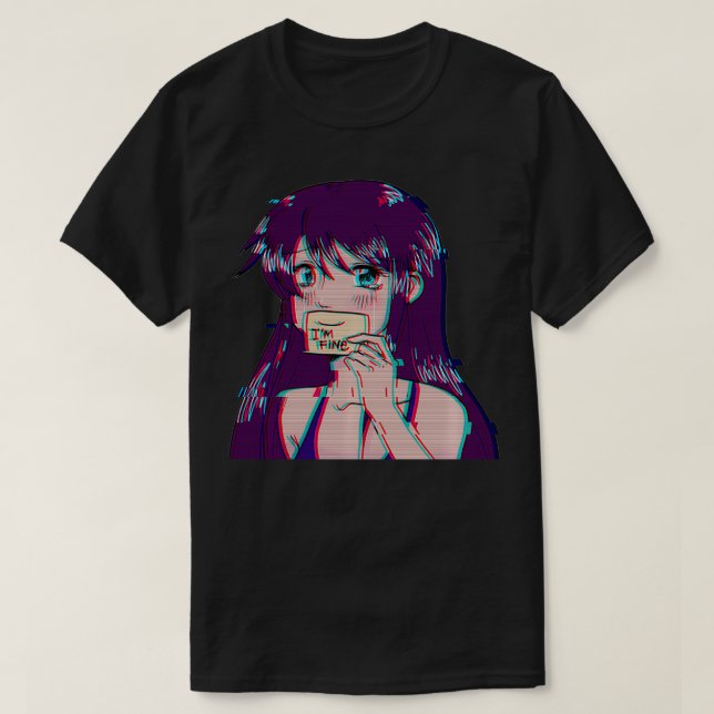 Camiseta Soy Emo Eb Chica de Vaporwave Sad Anime de Japón (Diseño del anverso)