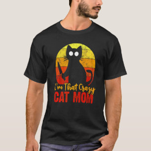 Camiseta Soy Esa Loca Mamá de Gatos Halloween Cuchillo Sang