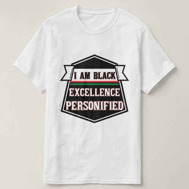 Camiseta Soy Excelencia Negra Personificada (Diseño del anverso)