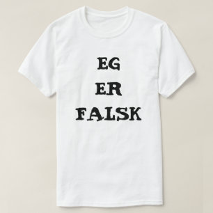 Camiseta Soy falso en blanco noruego