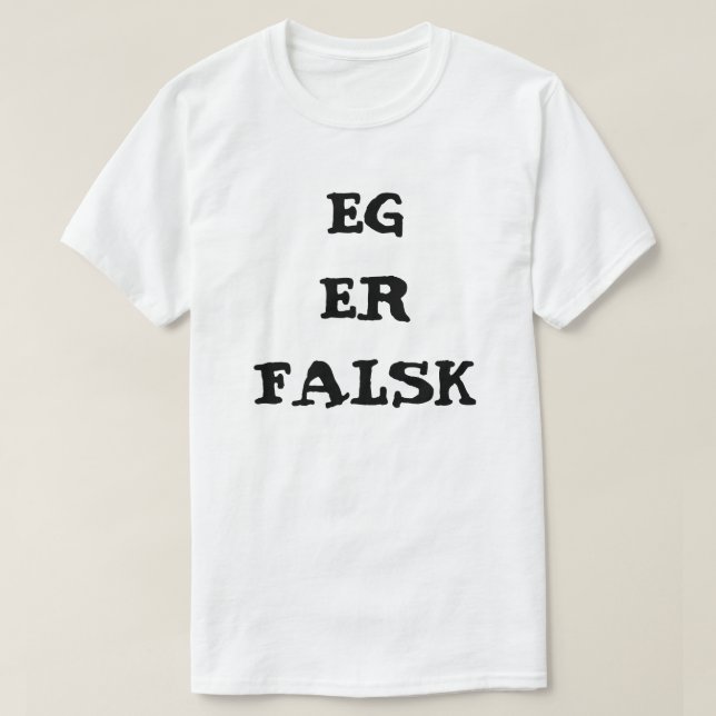 Camiseta Soy falso en blanco noruego (Diseño del anverso)