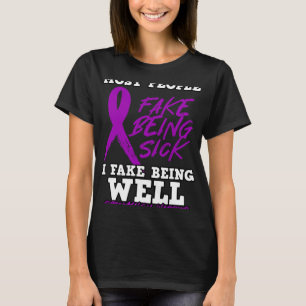 Camiseta Soy Falso Estar Bien. Púrpura Fibromialgia Concien