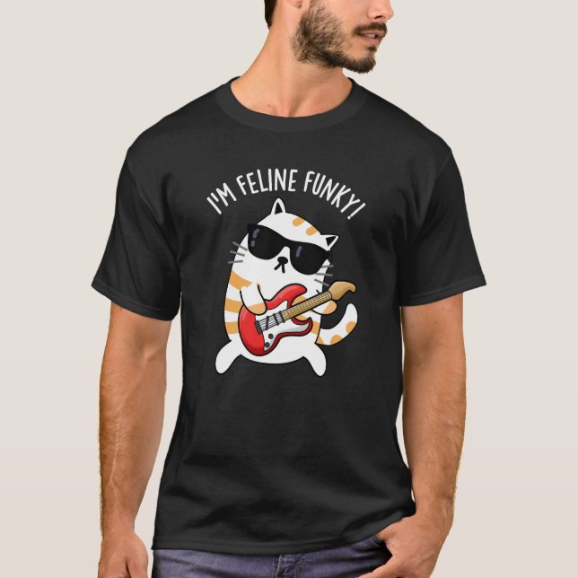 Camiseta Soy Feline Funky Funny Cat Pun Dark BG (Anverso)