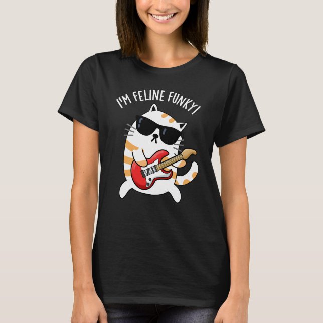 Camiseta Soy Feline Funky Funny Cat Pun Dark BG (Anverso)