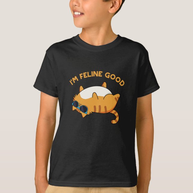 Camiseta Soy Feline Good Funny Fat Cat Pun (Anverso)