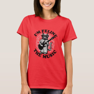 Camiseta Soy Feline The Music   Gato del jugador de guitarr
