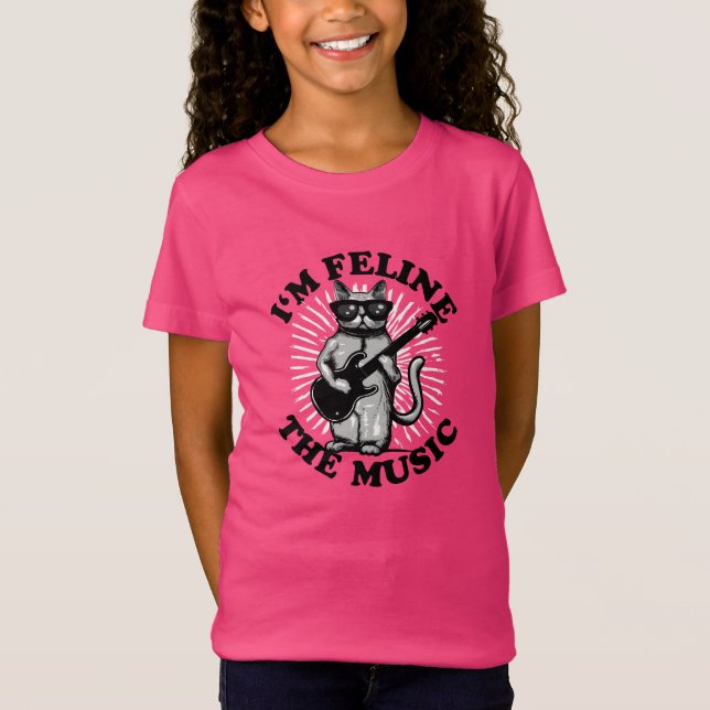 Camiseta Soy Feline The Music | Gato del jugador de guitarr (Anverso)