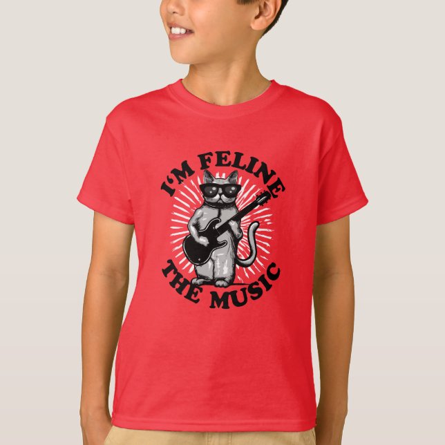 Camiseta Soy Feline The Music | Gato del jugador de guitarr (Anverso)