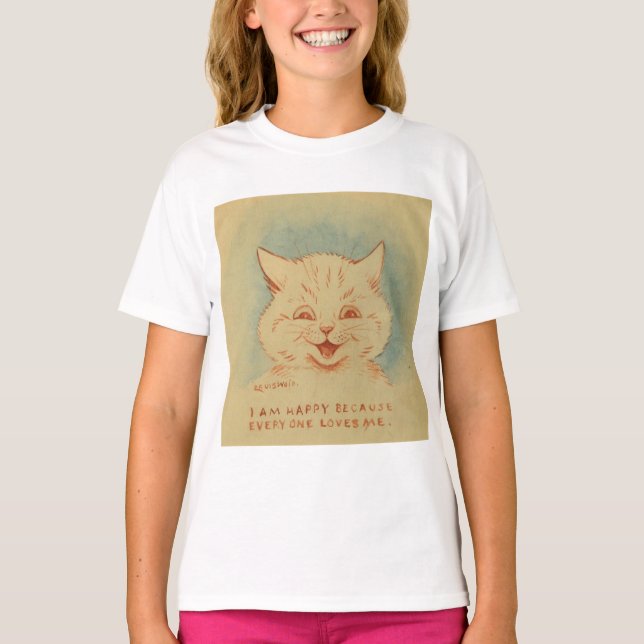 Camiseta Soy Feliz Porque Todos Me Aman (Buen Gatito) (Anverso)