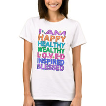 Soy Feliz Saludable Rico Amado Tee – Arcoíris"