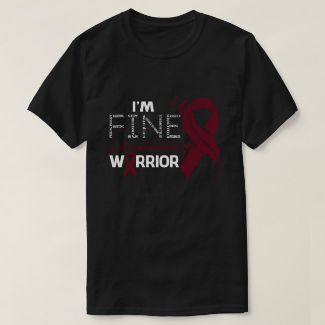 Camiseta Soy Fina de la Amiloidosis Warrior Awareness Feath (Diseño del anverso)