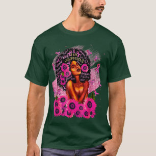 Camiseta Soy Fuerte Flores De Cinta Rosa Morada Reina Negra