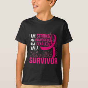 Camiseta Soy Fuerte Poderoso Y Sin Miedo Cáncer De Mama Ros