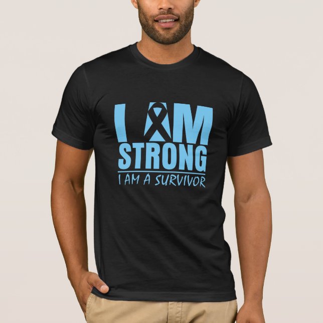 Camiseta Soy fuerte - Soy sobreviviente - Cáncer de próstat (Anverso)