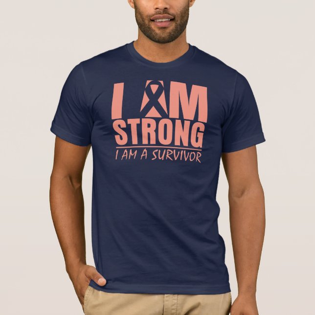 Camiseta Soy fuerte - Soy sobreviviente - Cáncer Uterino (Anverso)