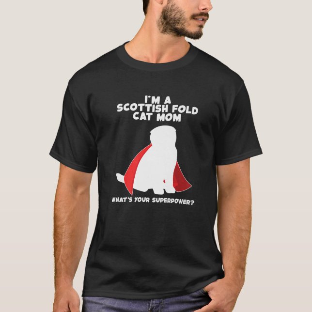 Camiseta Soy Gato Madre Mujer Superpotencia Gato Polvo Esco (Anverso)