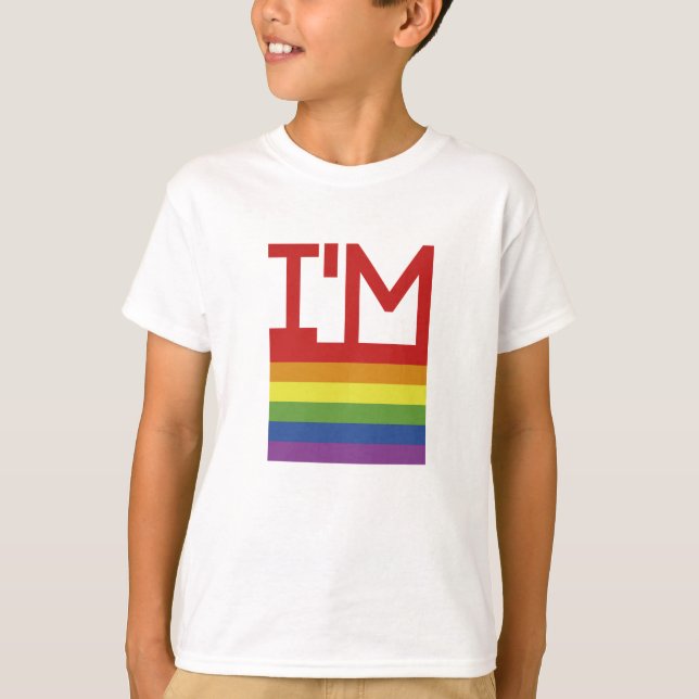 Camiseta Soy gay| Bandera arco iris (Anverso)