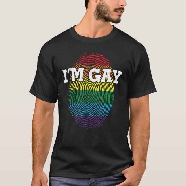 Camiseta Soy Gay Lgbt Orgullo Hueco Lluvia Col Arcoiris Les (Anverso)
