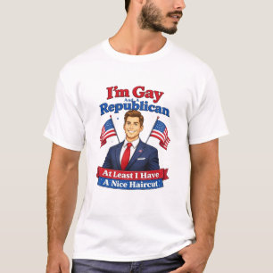 Camiseta Soy gay y republicano. Buen corte de pelo