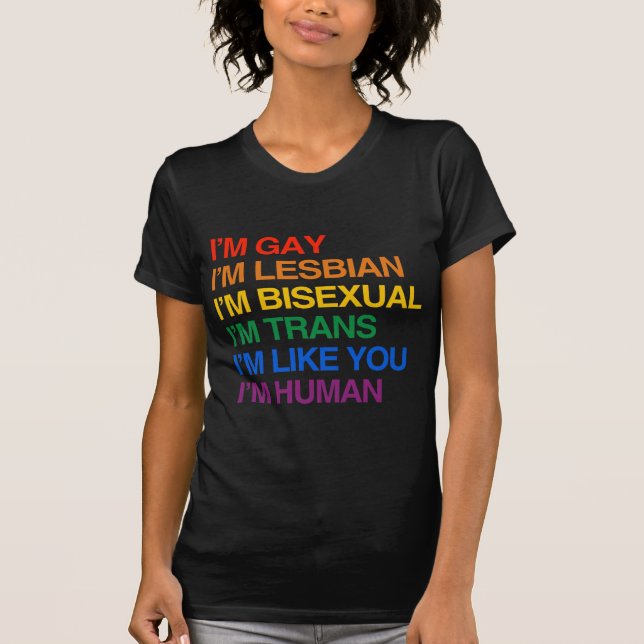 Camiseta Soy GLBT que soy HUMANO (Anverso)
