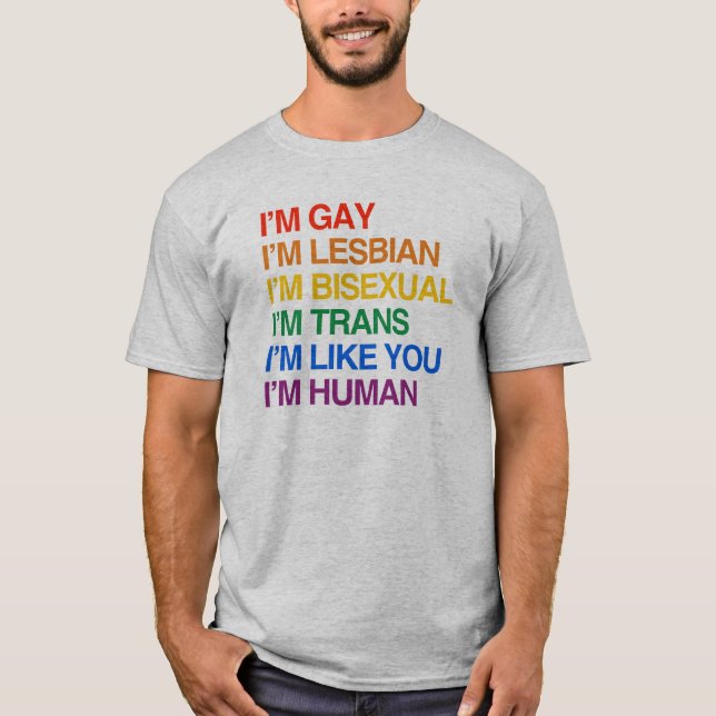 Camiseta Soy GLBT que soy HUMANO (Anverso)