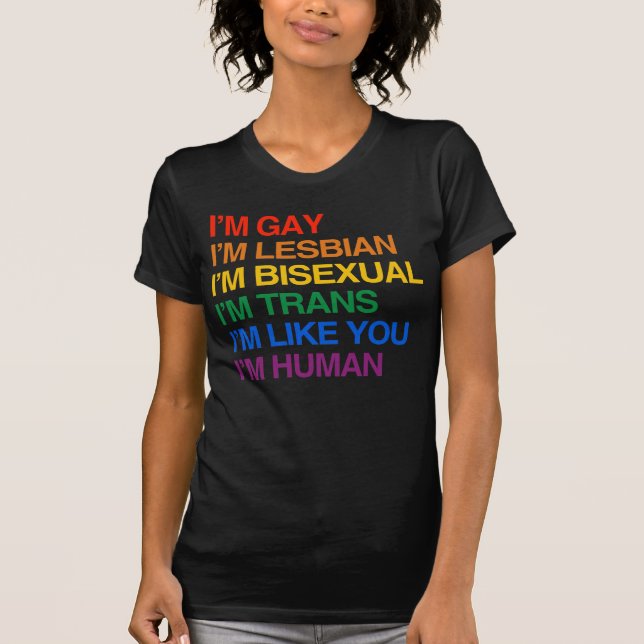 CAMISETA SOY GLBT SOY HUMANO (Anverso)