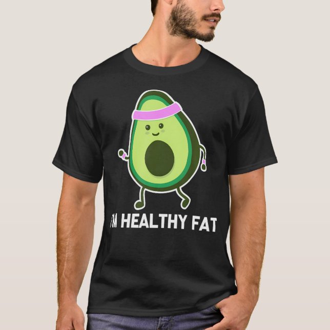 Camiseta Soy Grasa Saludable (Aguacate) - Gimnasio Gracioso (Anverso)