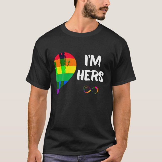 Camiseta Soy Hers Shes Mine Lesbianas Parejas coincidiendo  (Anverso)