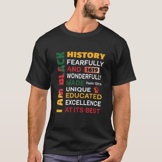 Camiseta Soy historia negra 1619 Junundécima (Anverso)