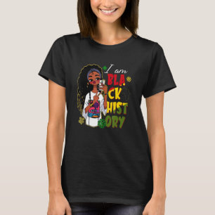 Camiseta Soy historia negra afro Chica afroamericana Mela