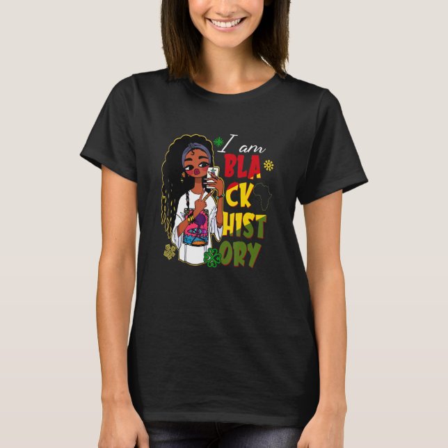 Camiseta Soy historia negra afro Chica afroamericana Mela (Anverso)