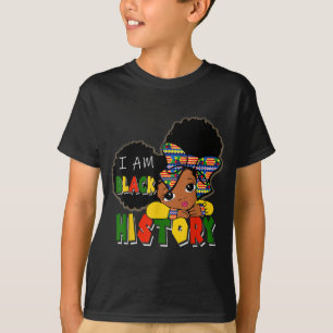 Camiseta Soy historia negra afro peekaboo Chica afro amer