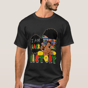 Camiseta Soy historia negra afro peekaboo Chica afro amer
