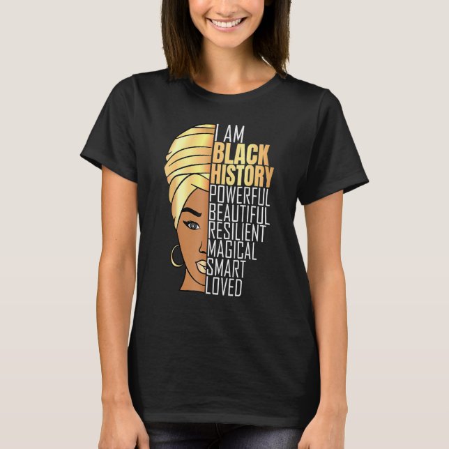 Camiseta Soy historia negra, Chicas poderosos, historia neg (Anverso)