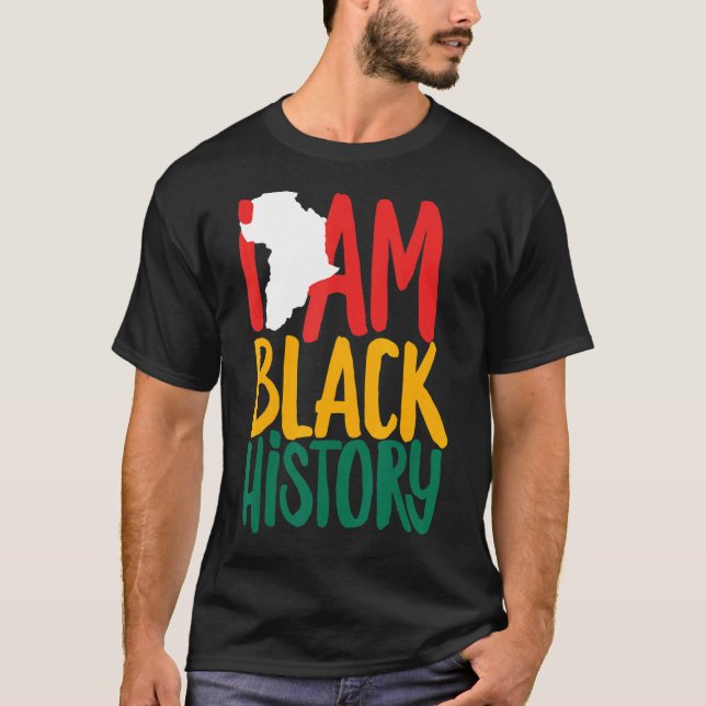 Camiseta Soy historia negra herencia afroamericana negra (Anverso)