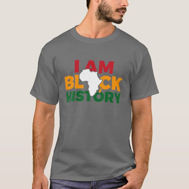 Camiseta Soy Historia Negra Hombres Mujeres Niños Chicas Bl (Anverso)