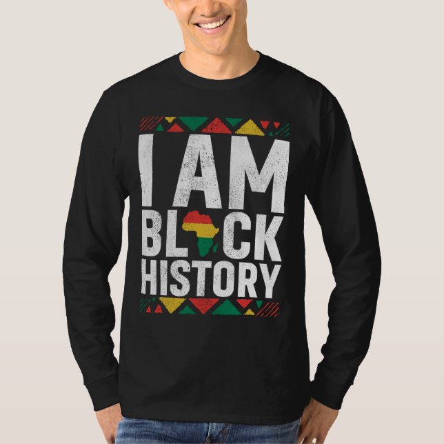 Camiseta Soy historia negra Mes de historia negra Mapa de Á (Anverso)