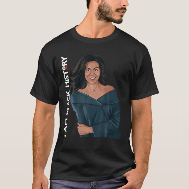 Camiseta Soy historia negra Michelle Obama International Wo (Anverso)