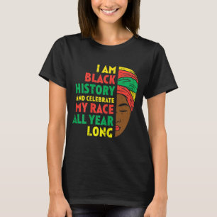Camiseta Soy historia negra, mujer afroamericana me cortó