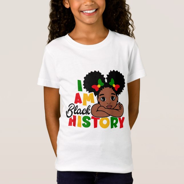 Camiseta Soy historia negra para los niños Chicas historia  (Anverso)