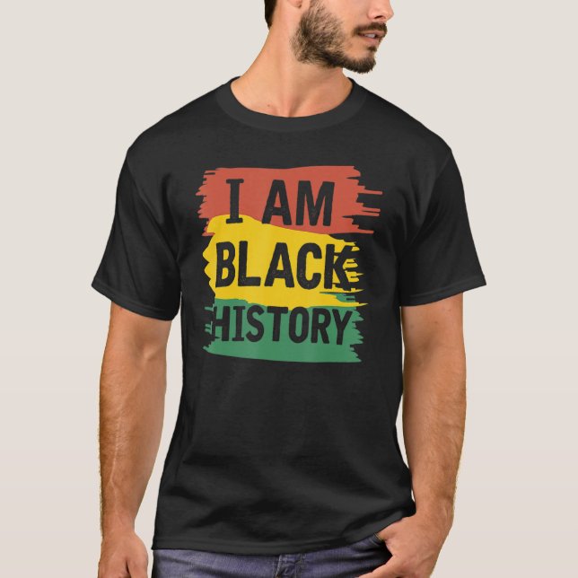 Camiseta Soy historia negra Patrimonio africano BHM África (Anverso)