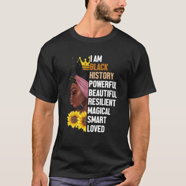 Camiseta Soy historia negra, poderosas mujeres Chicas Black (Anverso)