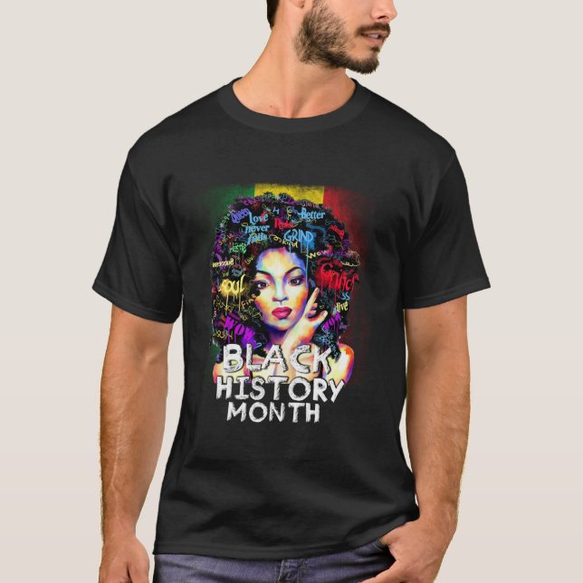 Camiseta Soy historia negra, reina afroamericana de melanin (Anverso)