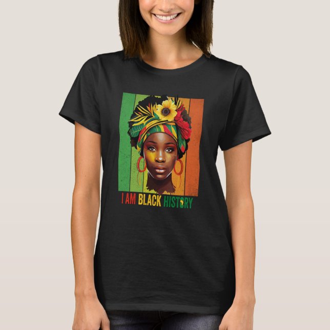 Camiseta SOY HISTORIAS NEGRAS Mujeres Chicas Reina Negra Me (Anverso)